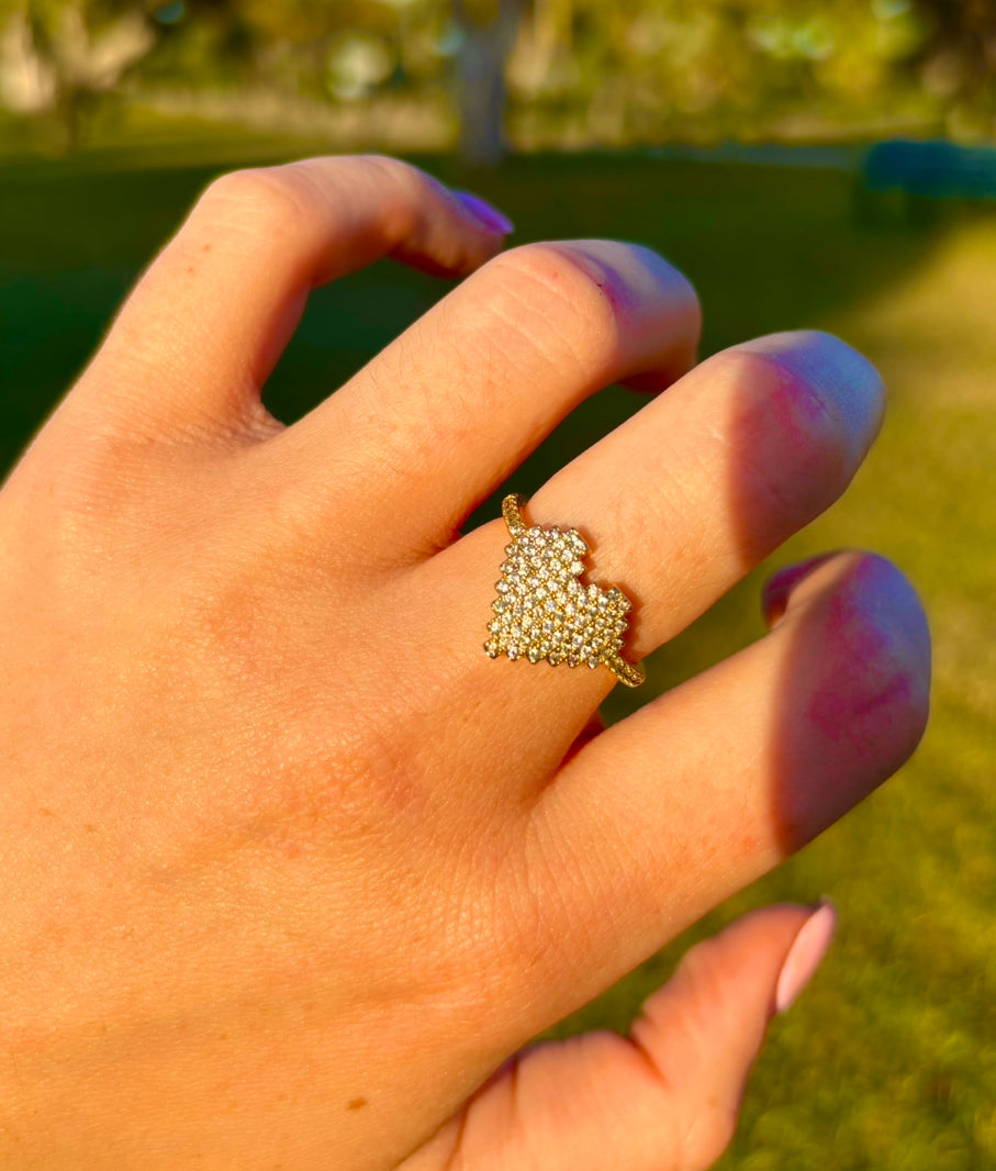 Heart Pave Ring
